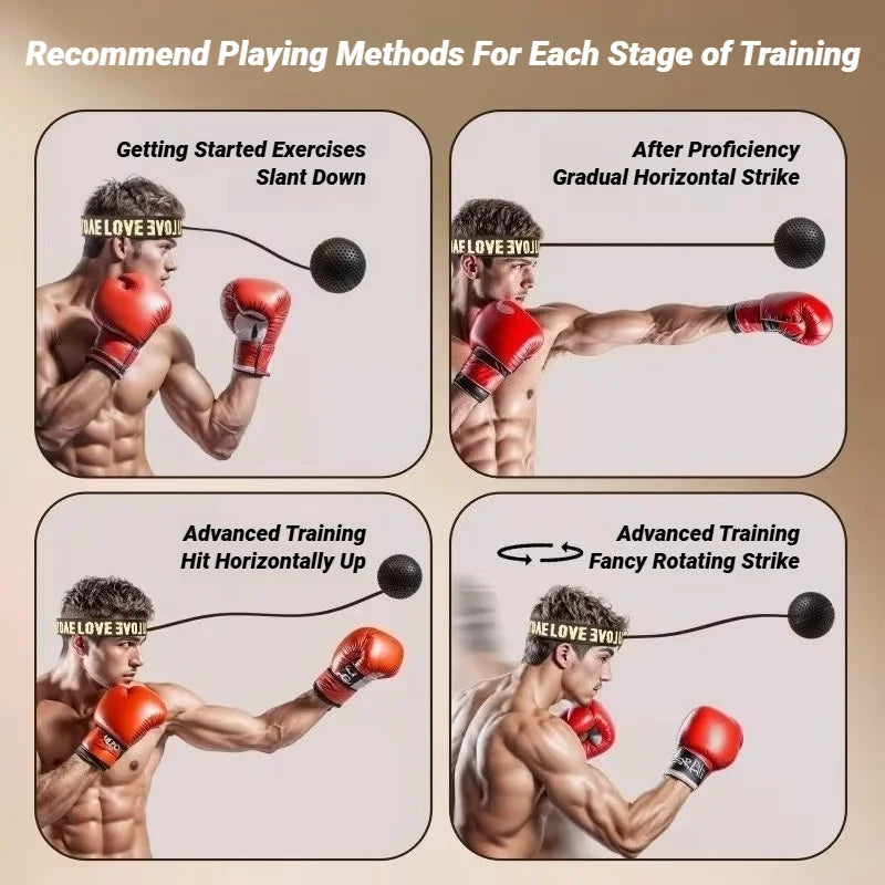 MMA Boxing Speed Ball Head-Mounted Pu Training Hand Eye Reaction Home Sandbag Fitness Equipment Gym Muay Thai Fighting Pressure