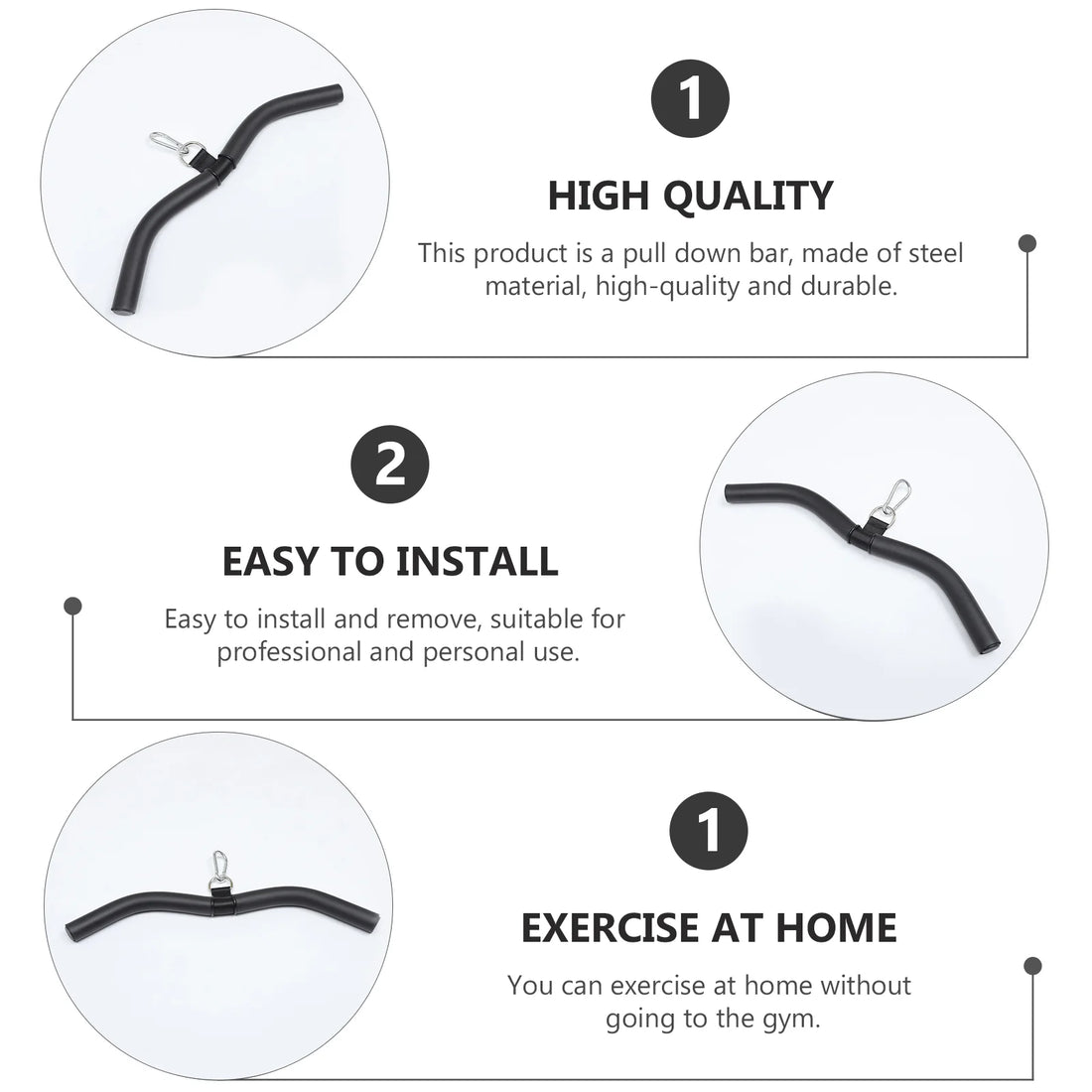 Gym Pulley Fitness Lower Pull Bar T-Shape Back Muscle Builder Bow Pull Bar Gym Arm Exercise Pulley Training Accessories Style